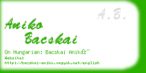 aniko bacskai business card